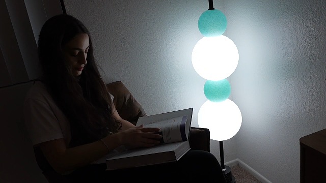 Image of Lightdot Yellow Globe Floor Lamp with 3 Color Temperatures LED Bulbs Included,Dimmable Floor Lamps with Touch Switch,Unique Modern Standing Tall Lamp for Bedroom Living Room /Sofa Beside /Corner Decor