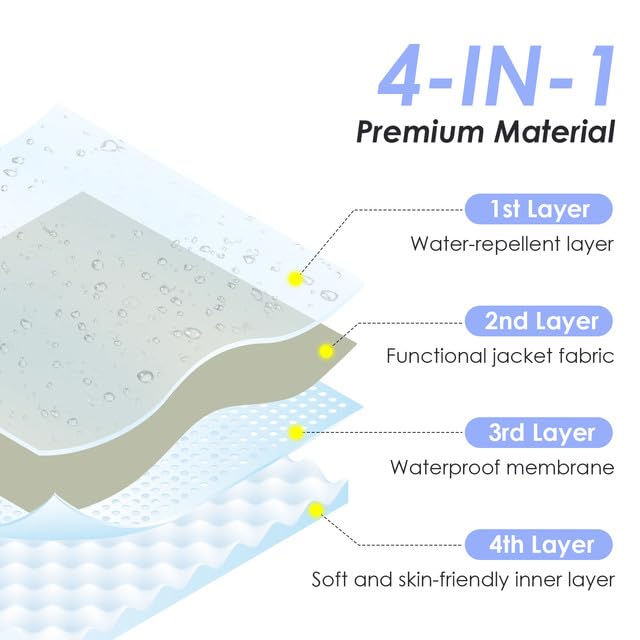 LAMA Regenmantel Wasserdicht Regenponcho Unisex Regenjacke Atmungsaktiv Regencape Regenschutzbekleidung Raincoat für Herren Damen Fahrrad Wandern Camping Reisen, Grau, L