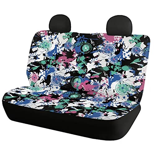Image of Modysero Graffiti Print Automotive Seat Cover Full Set Custom Breathable Elastic Car Seat Cover for Women Soft Comfortable Vehicle Seat Protector Universal Fit Most Cars SUV Trucks