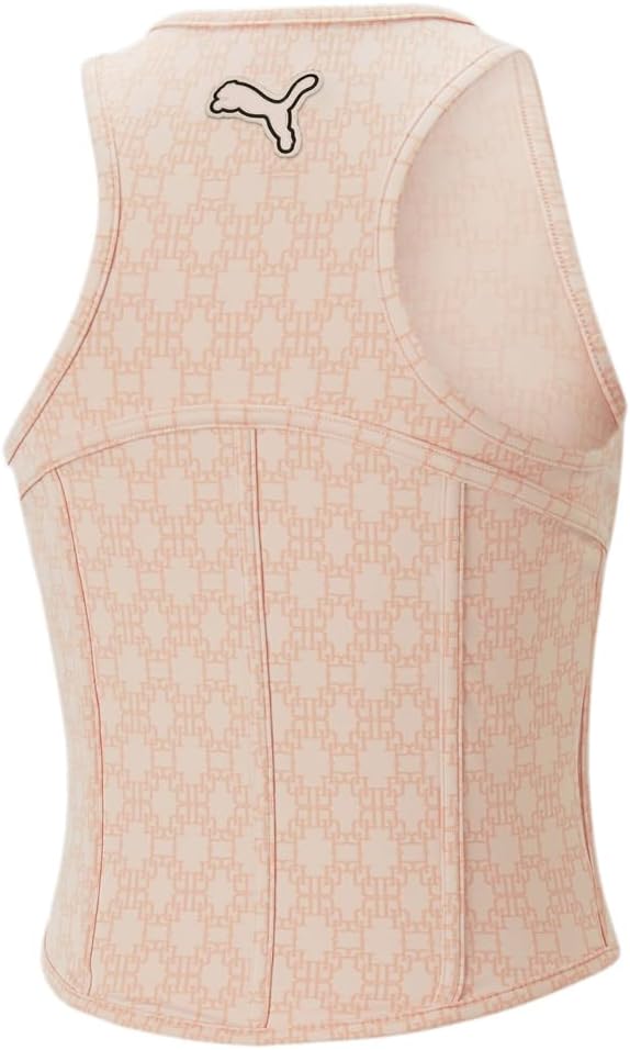 PUMA Womens Dd X Jacquard Scoop Neck Crop Tank Casual - Pink - Size L