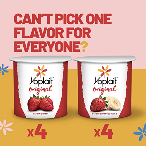 Yoplait Original Strawberry & Strawberry Banana Low Fat Yogurt Pack, 8 Ct, 6 Oz Yogurt Cups #TOP2