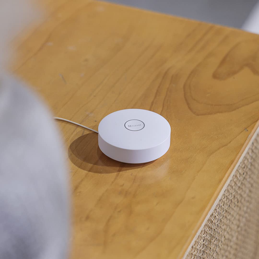 EZVIZ A3 Centralina Controllo Domestico Fino a 64 Sensori, Rete Cablata e Wi-Fi a 2,4 GHz, 20 Suoni di Allarme, Connessione Zigbee