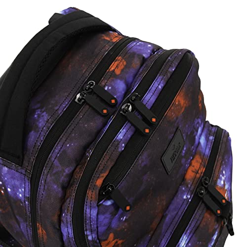 Image of J World Lunar Rolling Backpack. Laptop Bag With Wheels. Wheeled Carry-On Travel Luggage, Galaxy, 19.5 x 13 x 8 Inches