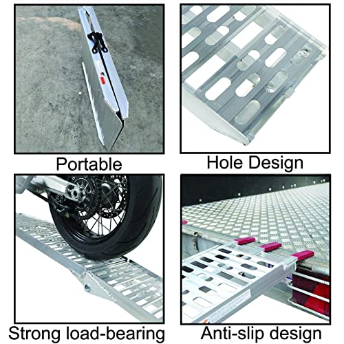 Rampa portátil plegable para motocicleta de aluminio miniatura 6