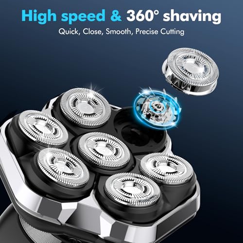 Head Shavers for Bald Men, 2025 Upgraded Magnetic Head Shaver, Waterproof Wet/Dry Bald Head Shavers for Men, 6-in-1 Shaving Kit Electric Shaver - Image 2