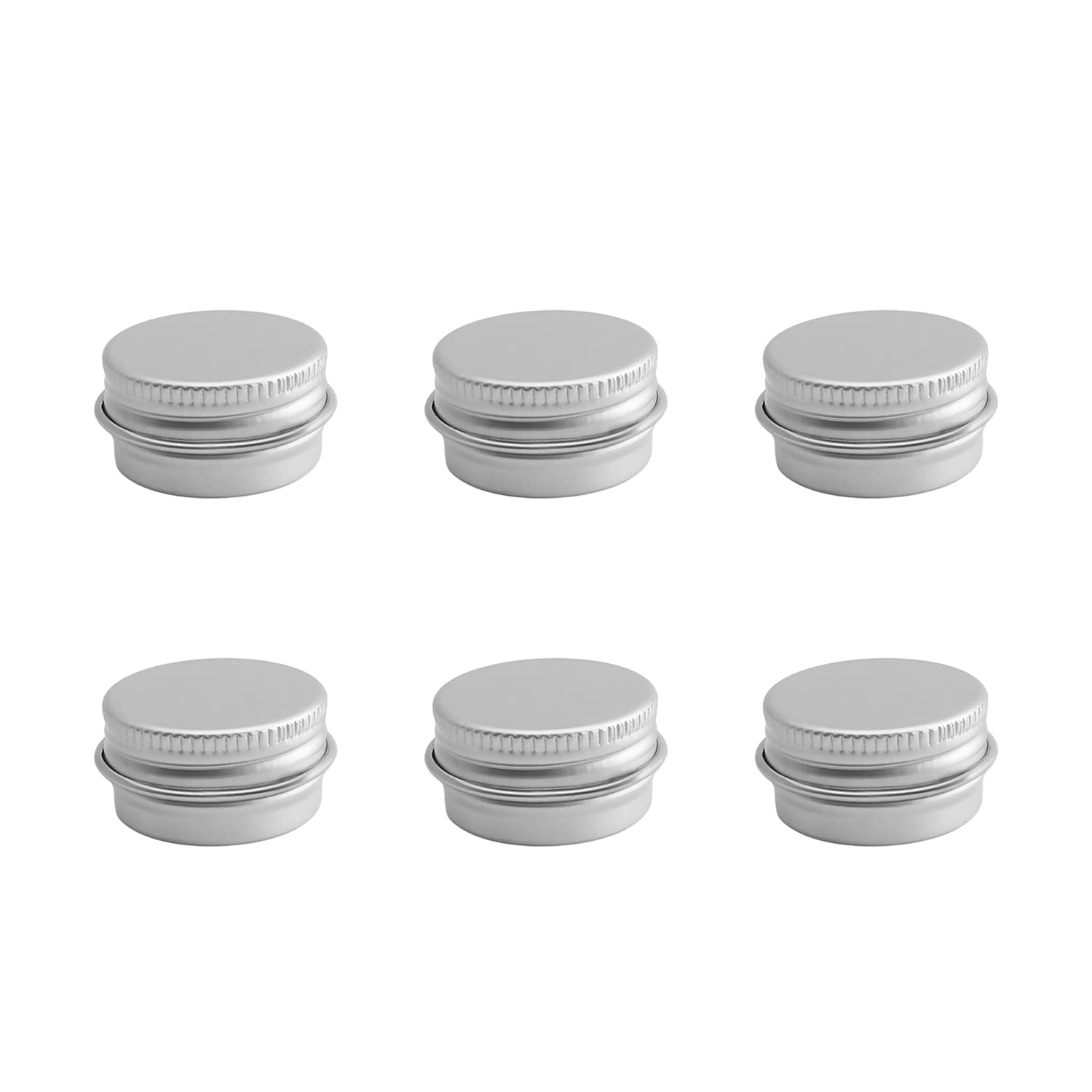 Othmro 6pcs 0.2oz Metal Round Tins Aluminum Tin Cans Containers with Screw Lid, 27*14mm(DxH) Silver tin cans for Salve, Spices, Lip Balm, Tea or Candies 5ml