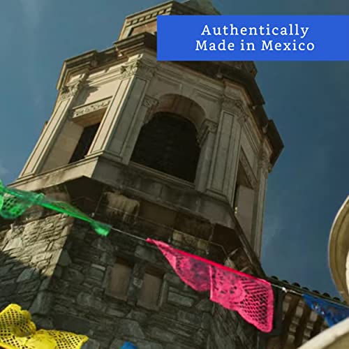 Mexican Party Banners (2 Pack With 10 Multicolor Plastic Flags Per Banner) - Mexican Themed Party Decorations - Papel Picado Mexicano - Mexican Fiesta Party Decorations - Mexican Banner Décor - Cinco De Mayo Decorations #TOP3