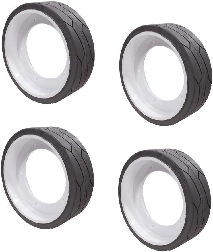 Mytee Products 4 Pack JLG 2915012 Non-Marking Rubber Scissor Lift Tire/Wheel w/Bolt Holes for Indoor and Outdoor - Fits 1930ES, 1230ES