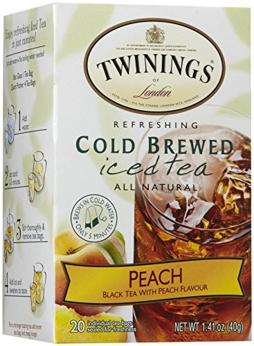 Twinings Peach Cold Brewed Iced Tea, 20 Count Box (Pack of 2)