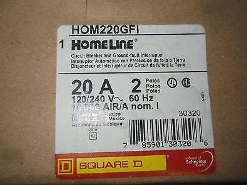 1 Nib Square D Hom220Gfi Miniature Circuit Breaker (Q1-4)