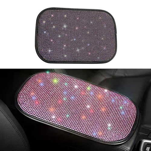 Arwrilt Bling Rhinestone Car Center Console Cover, 11.8