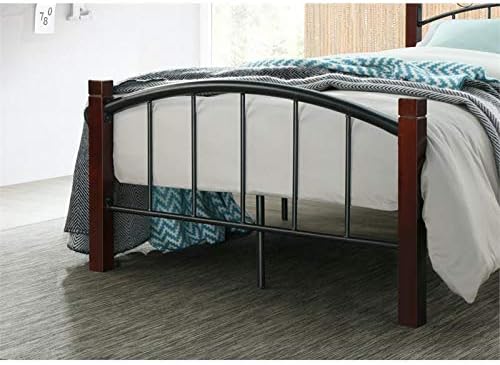 Hodedah Metal Full, Mahogany Platform, Complete Bed