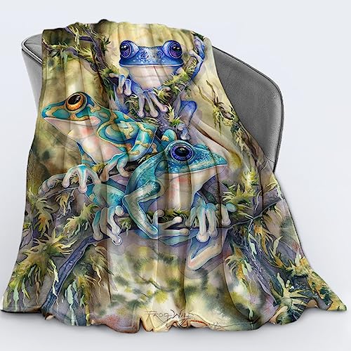 Wucidici Frog Throw Blanket For Frog Lovers, Soft Lightweight Fleece Blanket Frog Gift For Kids Boys Women, Flannel Throws Blanket For Bed Sofa Couch (50"X 60") #TOP8