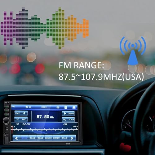Double Din Touchscreen Car Stereo,7 Inch Car Radio with HD - Bluetooth Car Stereo,Bluetooth Hands-Free Calling,Mirror Link,AUX/EQ/SWC - Image 5