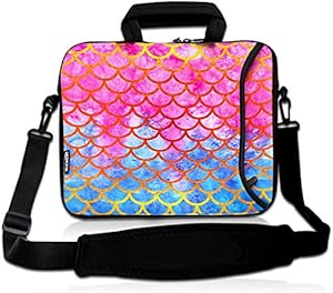 RICHEN Laptop/Chromebook/Ultrabook... Pro Air Notebook PC Messenger Bag Tablet Reisetasche Neopren Griff Sleeve mit Schulter (11-13,  Zoll, Meerjungfrauen-Schuppe)