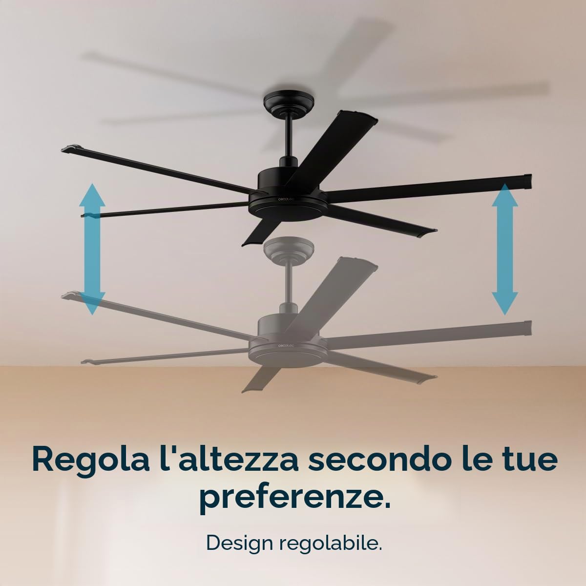 Cecotec - Ventilatori da Soffitto EnergySilence Aero 10000 Pro - 56 W, Diametro 254 cm, Telecomando, Timer Fino a 8 Ore, 6 Velocità, 6 Velocità, Estate/Inverno, Altezza Regolabile