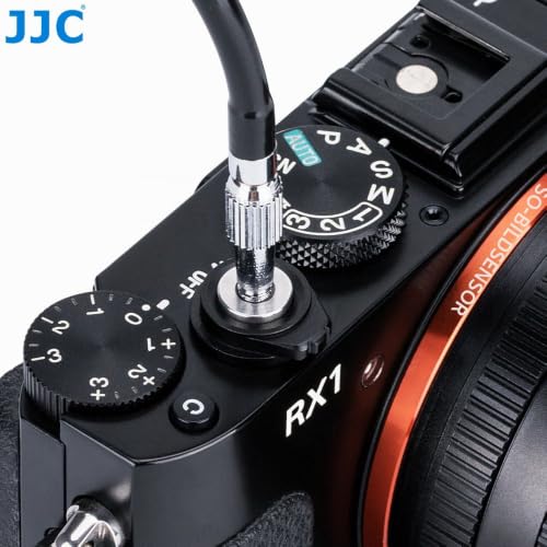 JJC TCR-40BK Hochwertige Mechanische Sperren Kamera Fernauslöser Kabel mit Bulk Lock für Kamera Akzeptiert Standard Mechanische Kabel Release (Länge: 40 cm/39,9 cm)