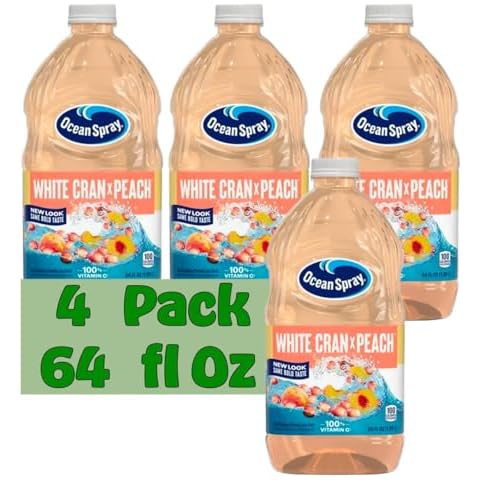 Juice White Cran Peach Drink 64 fl oz Plastic Bottles 4 Pack Cover