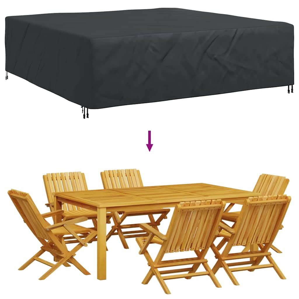 vidaXL Housse pour Meubles Uni Noir 260 x 260 x 90 cm 420D, Housse de Jardin et terrasse, Moderne, imperméable, Protection Robuste des Meubles en extérieur
