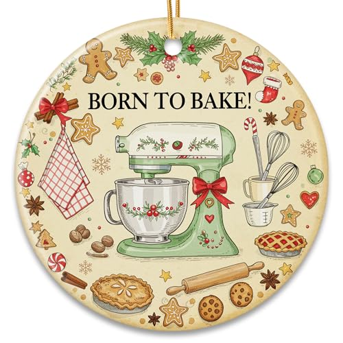 Ceramic Baking Whisk Christmas Ornament