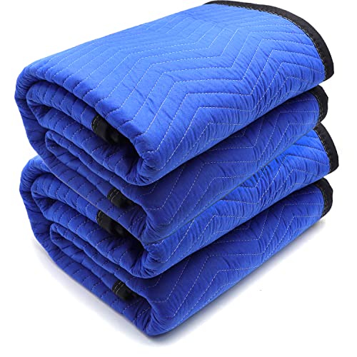 Image of HTTMT- 72x80 2PCs Extra Thick Furniture Moving Packing Blanket For Shipping Furniture Pads [P /N :ET-HOME004A X2PC-BLUE]