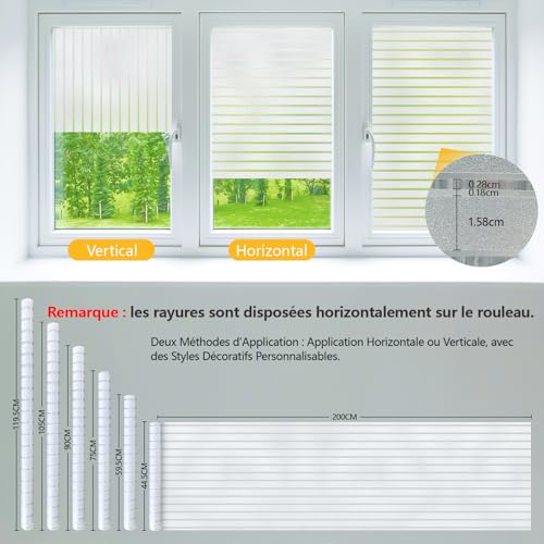 Film Fenêtre Anti Regard Dépoli Rayure - Solution Vis-à-Vis Électrostatique pour Vitrage Maison - 7
