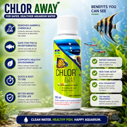 Image of Aquatic Remedies Chlor Away Aquarium Fish Tank Water Chlorine Remover Water Conditioner (100ML)