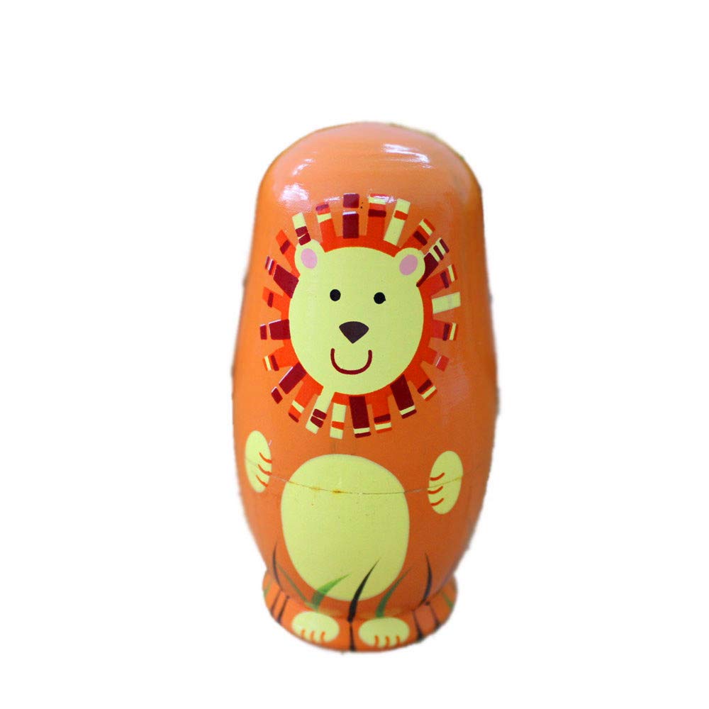 Jeu De 5 Poupées Gigognes Animales En Bois - Matriochka Russe Empilable Pour Enfants
