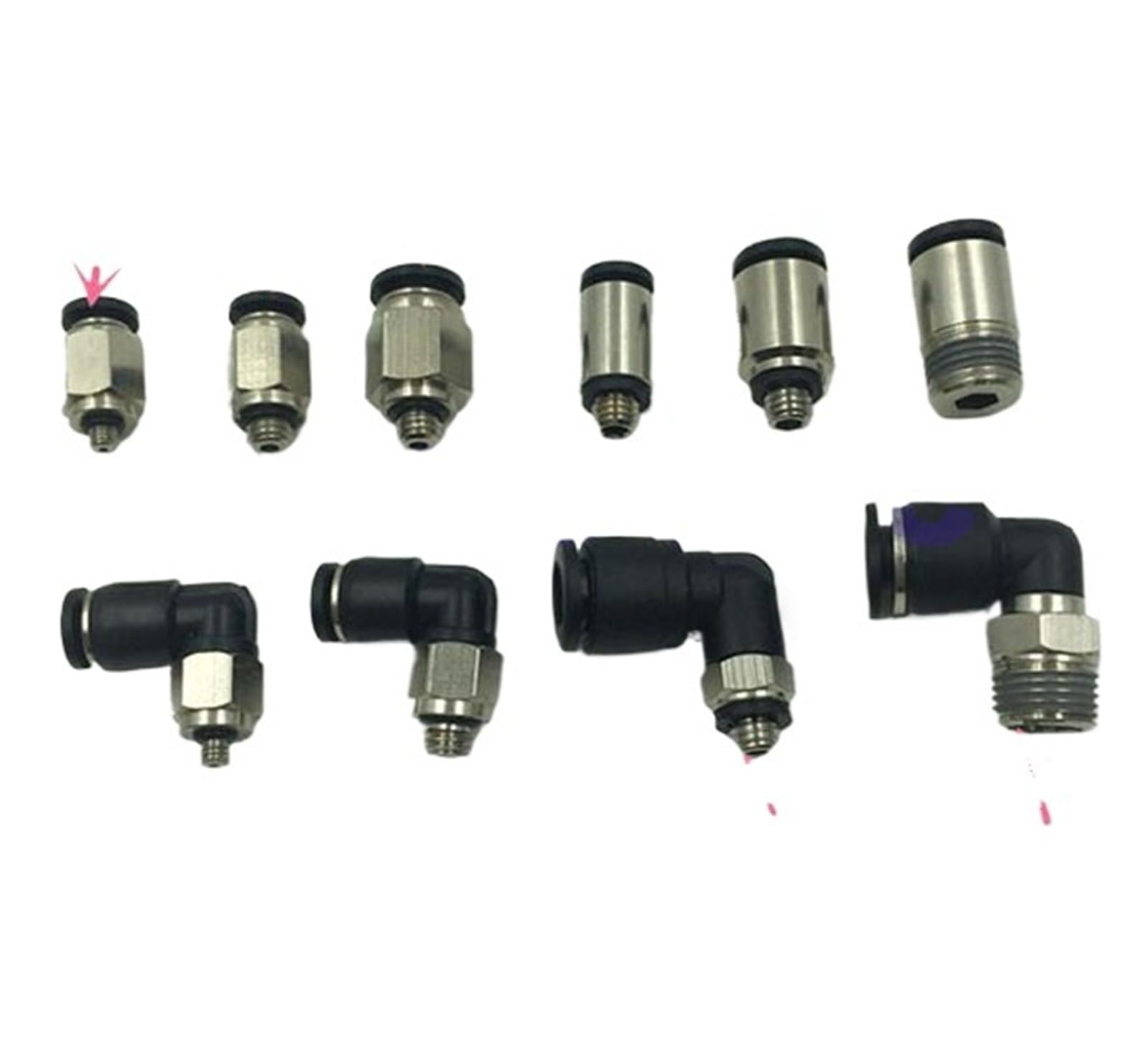10pcs a lot Mini Type Fittings PC-C POC-C PL-C SL 4mm 6mm 5mm M3 M5 M6 M8 1/8 BSP Pneumatic Valve Micro Connector(6mm,M8)