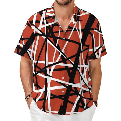 Man Sports Short Sleeve Tshirts Lapel Collar Tops,Hawaiian Tshirt for Van.1986 Halen T Shirts
