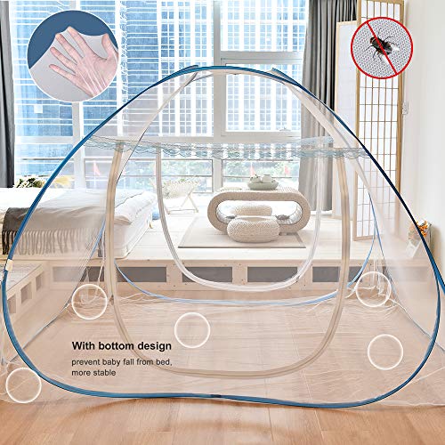 Yoosion Anti Mosquito Nets Pop Up Mosquito Net Bed Tent with Bottom 200(L)180(W)150(H) Mosquito Nettings Folding Portable for Baby Toddlers Kids Adult