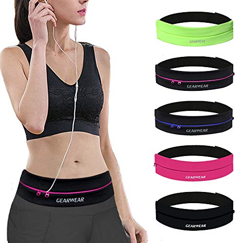 GEARWEAR Waistband Running Belt for Phone Holder Runner accessories Pocket Pouch for Wallking Fitness Jogging Workout Gym Sports Travel Exercise Golf