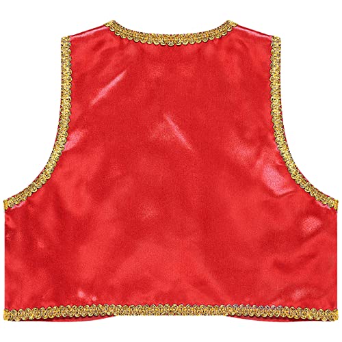 Boys Golden Suit Vest Arabian Prince Pretend Dress Up Waistcoat for Fancy Party Halloween4