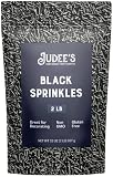 Judee's Gluten Free Black Sprinkles - Cake Decorating Accents - Versatile Dessert Topping & Edible Dessert Decorations - Ice Cream & Cupcake Sprinkles - 2 lb