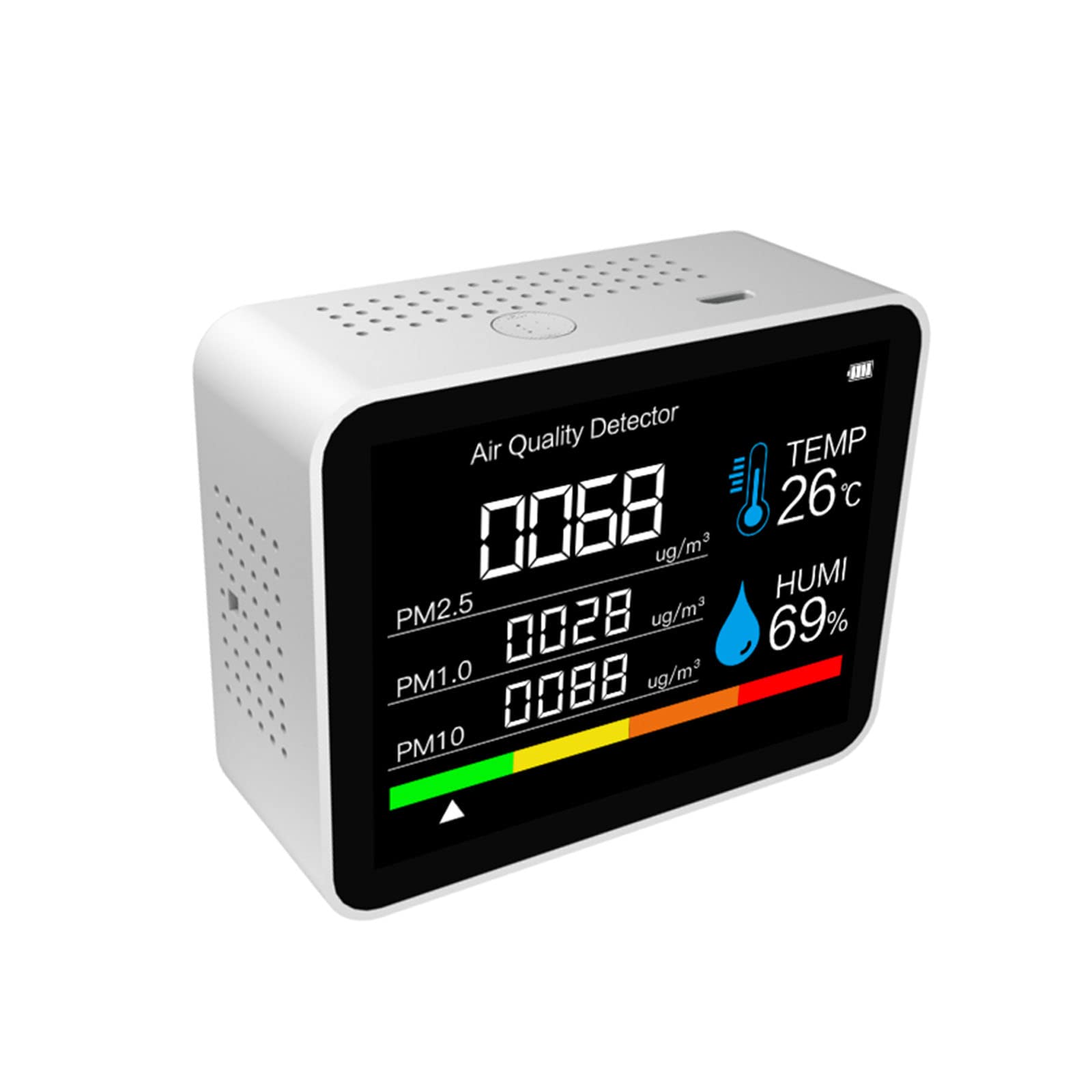 Indoor Air Quality Monitor For PM2.5/PM10/PM1.0 Formaldehyde/HCHO TVOC Multifunctional Air Detector Temp Humidity Air Quality Monitor Indoor Air Quality Monitor Co2 Pm2.5