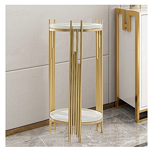 Table basse ronde dorée lot de 2 pour optimiser les petits salons encombrés - 2