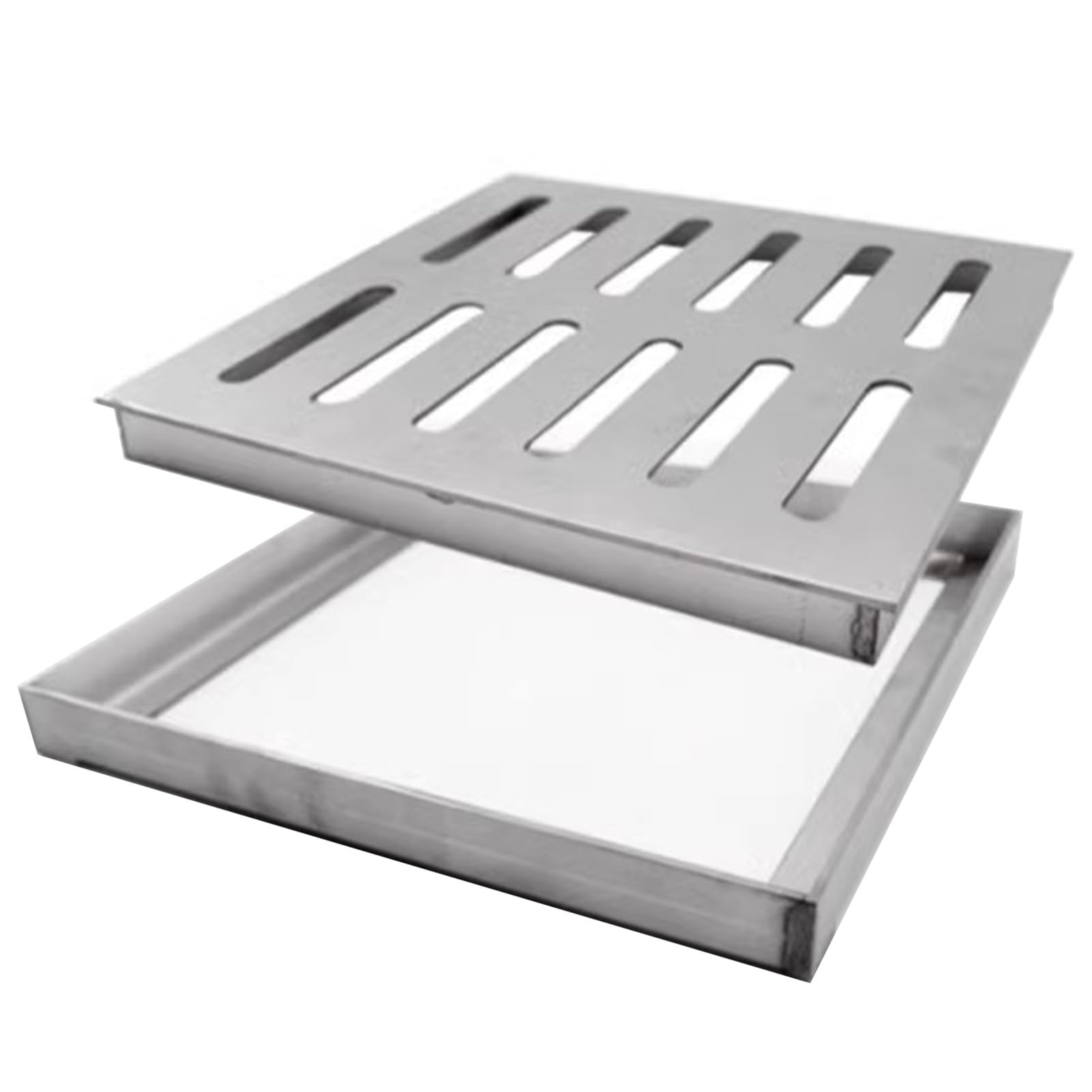 Blazea Removable Square Drain Grates Outdoor, 304 Stainless Steel Sewer Drain Cover, Heavy Duty Gully Grid Drain Defender to Block Debris(15x15x2cm (5.9x5.9x0.8in))