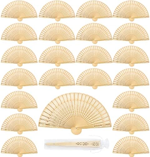 WYTAOHZL 72PCS 8Inch Foldable Handheld Folding Fans Decorative Handheld Fan Wooden Hand Fans Folding Hand Fans for Weddings Party Baby Shower FavorsHome Folding Fans Individual Package with Gift Bags