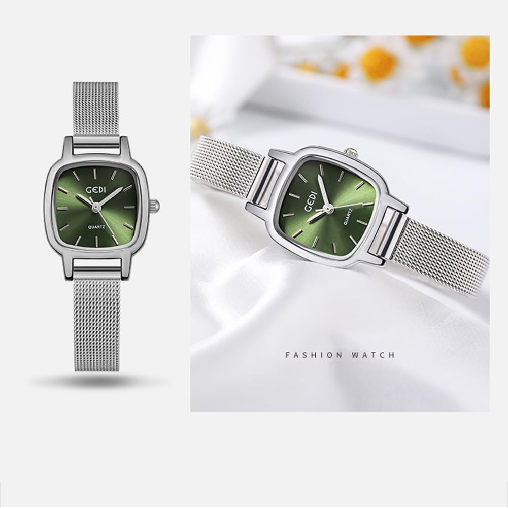 MASTOP Waterproof Elegance Watches for Women Ladies Easy Reader Golden Steel Strip Quartz Students Women's Casual Square Watch - Image 5