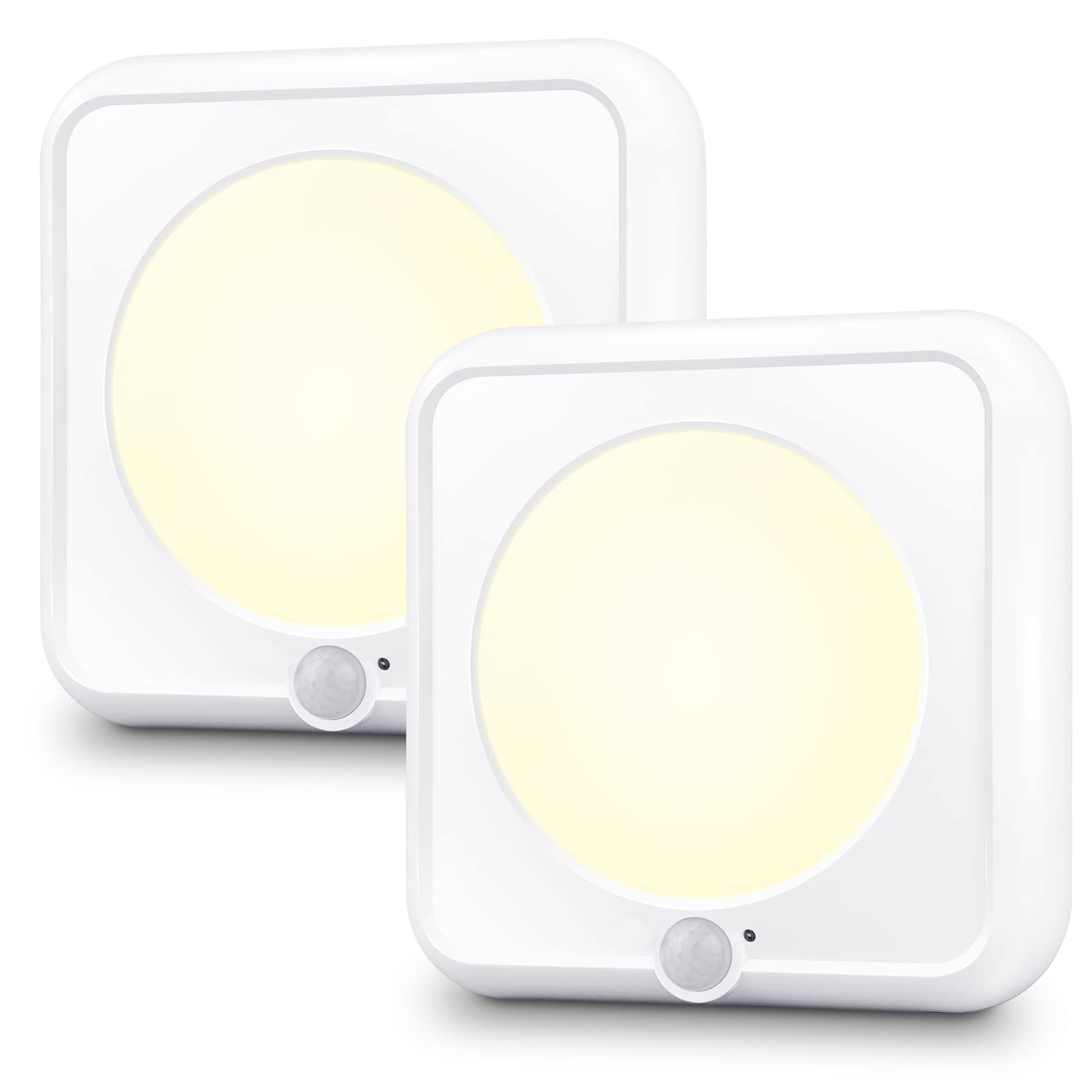 BIGMONAT Wireless Motion Sensor Ceiling Light Battery Operated, Cordless Bright LED Motion Lights for Hallway Shower Closet Pantry Corridor Shed Bathroom, 6.8 Inches, 2 Pack