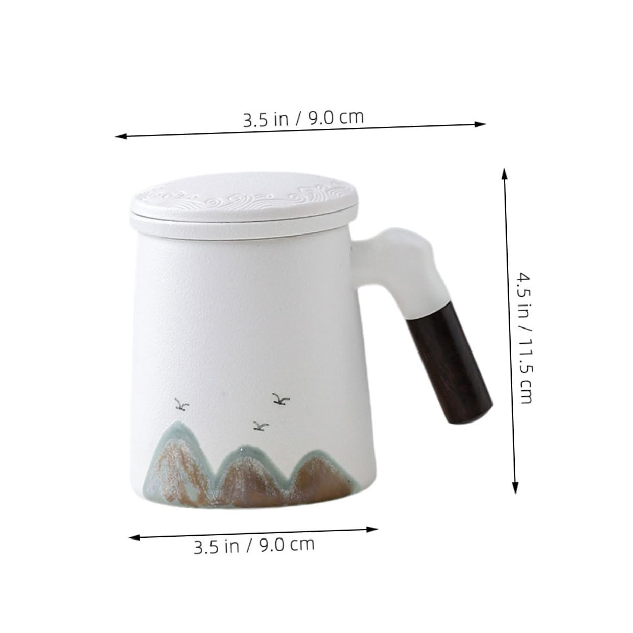 Taza de Cerámica de Color Claro con Infusor y Tapa para Infusionar Té, Taza para Desayuno con Filtro Adecuado para Entusiastas del Té en Escritorio