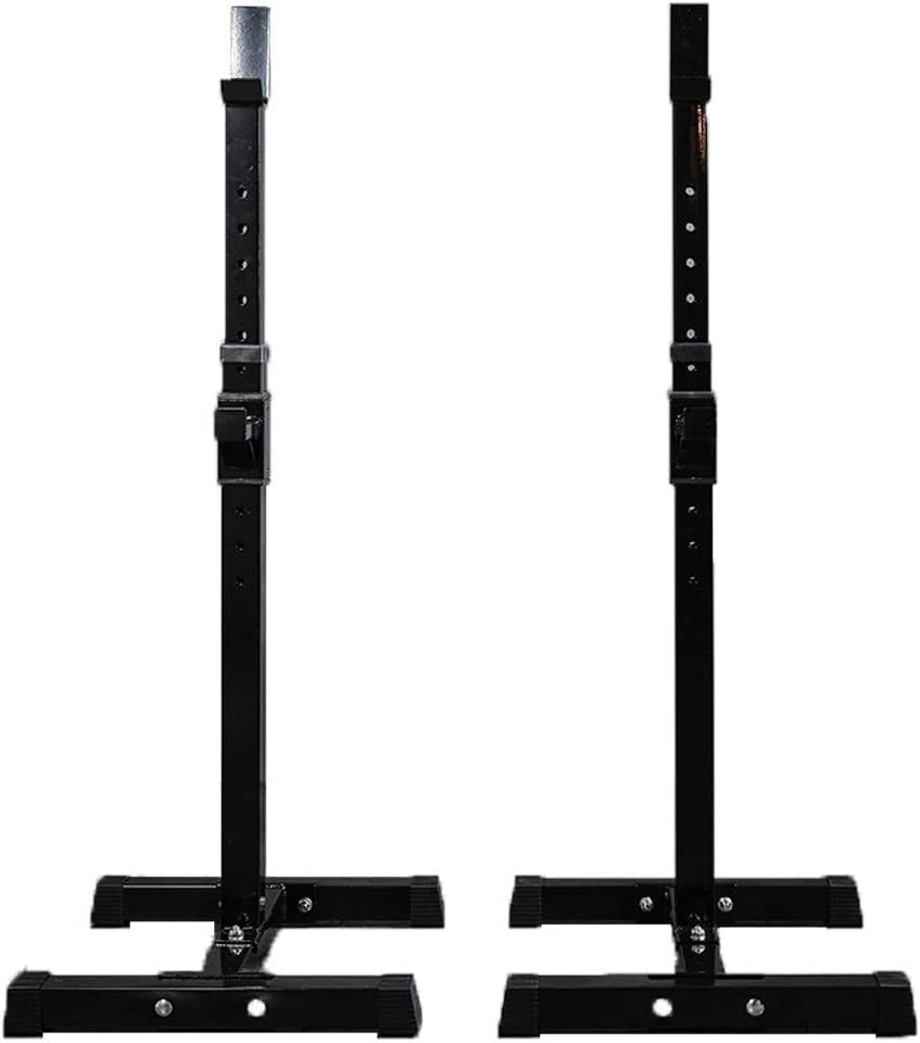 Adjustable Barbell Stand Squat Rack - Height Adjustment, Home Gym Weightlifting Free Bench Press Bodybuilding Dumbbell Racks, Portable and Sturd