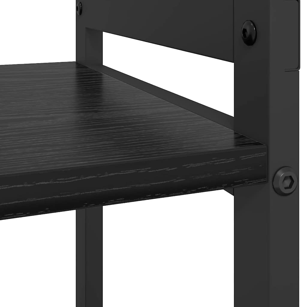 vidaXL Bücherregal Schwarz Eichen-Optik 60 x 30 x 50 cm Holzwerkstoff, Moderner Industrie-Bücherregal, Gestell für Stauraum, Deko Regal für die Wohnung, freistehender Buchschrank