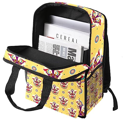 Cartable drôle de danse du lion multicolore pour éviter le mal de dos - 3
