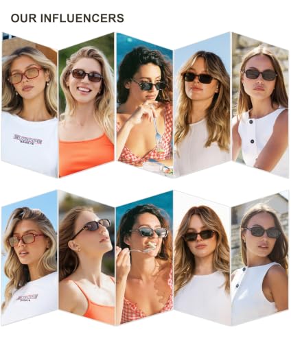 Image of SOJOS Trendy Rectangle Polarized Sunglasses Womens Mens SJ2610