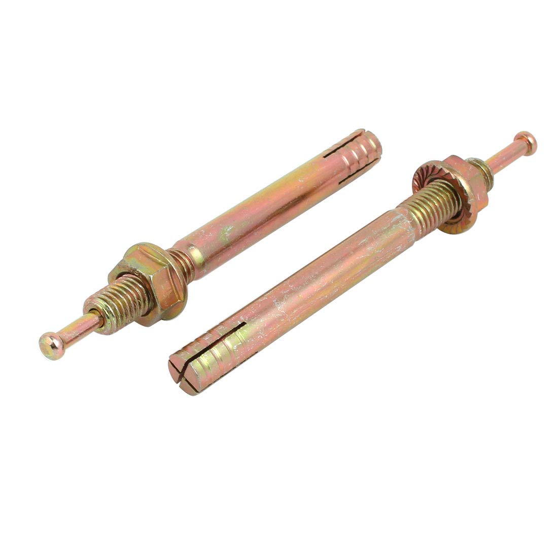 Aexit M12x120mm Zinc Fastener Plated Hammer Drive Anchor Expansion Bolt Fastener 4pcs Model:21as595qo124