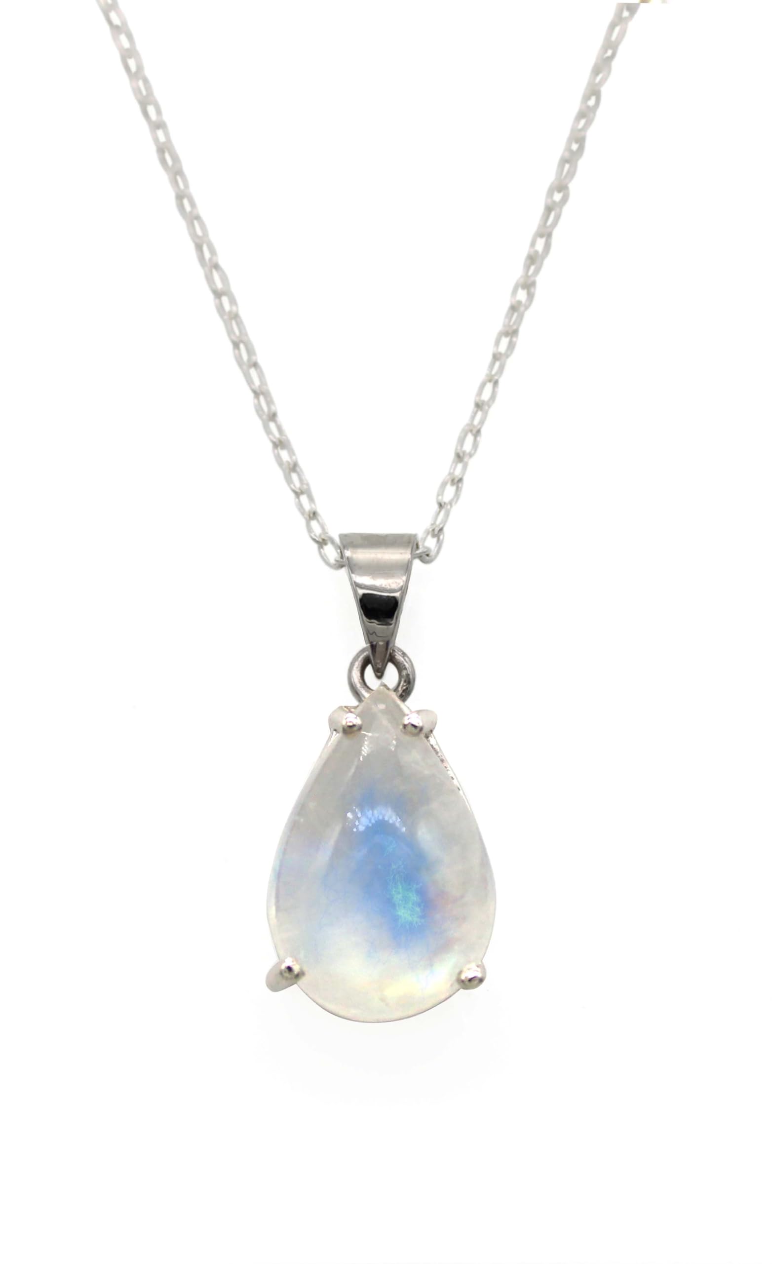925 Sterling Silver Rainbow Moonstone Pendant for women | With Certificate Authenticity and 925 Stamp | Daily Wear Jewellery Gift for Girls-image-34