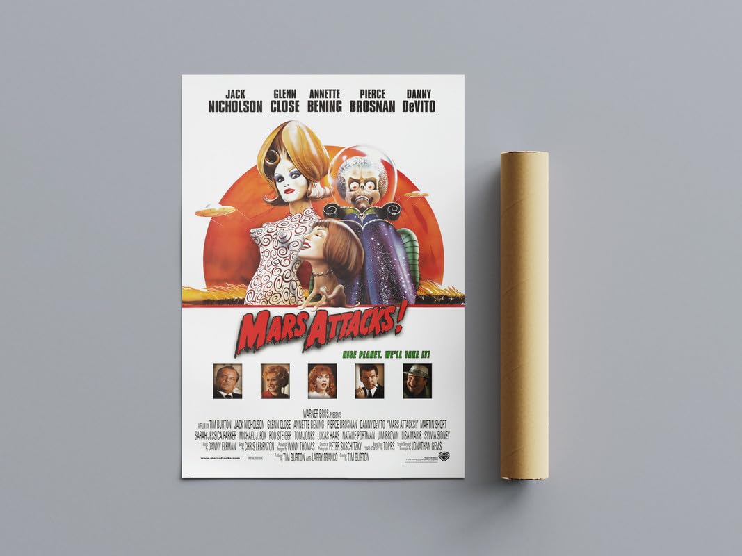 Pixie Posters Multi Colour Classic Nostalgic Movie Posters Mars Attacks Wall Art (A3 Size 29.7Cmx42cm)