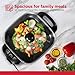 Holstein Housewares 12-Inch Electric Skillet - 1400W Electric Pan with Adjustable Temperature Control, PFOA-Free Non-Stick Coating, Cool-Touch Handles, Multi-Function Cooker, Red
