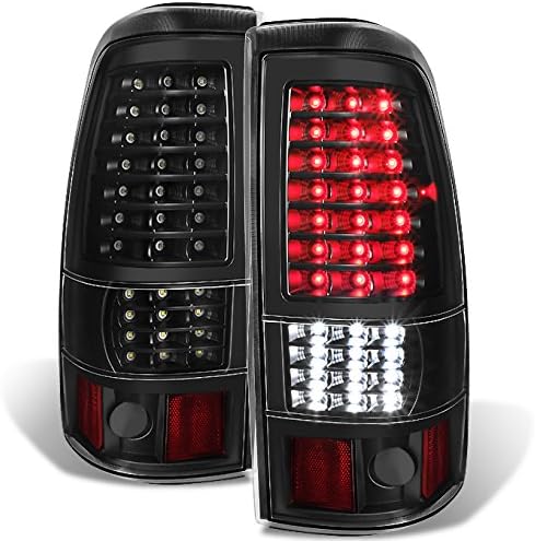 AKKON - For [Black - Full LED Style] 2003-2006 Chevy Silverado Fleet Side | 2004-2006 GMC Sierra LED Taillights